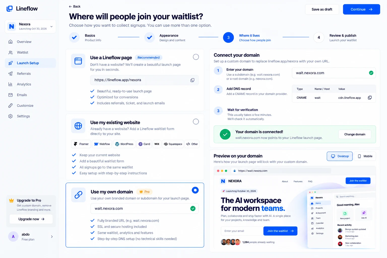 Waitlist product screenshot
